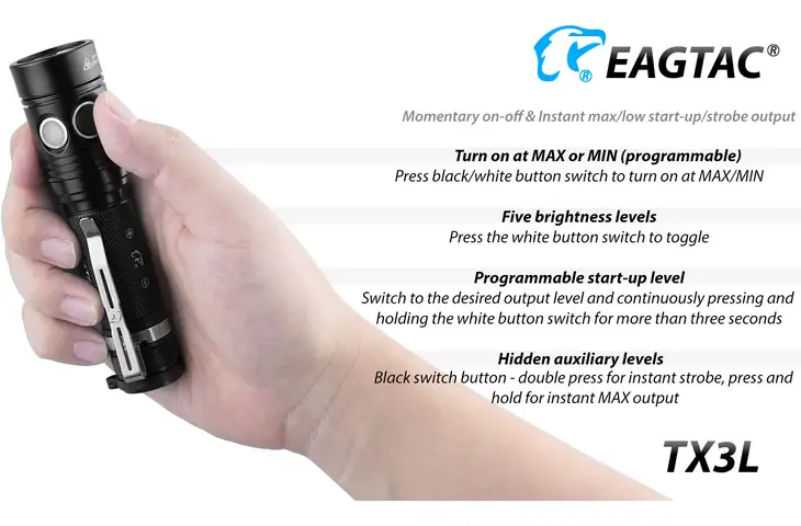 EAGTAC T Series TX3L Base Compact Rechargeable Flashlight w/ Free S&H — 4 models - view 10